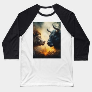 Bull and Bear Clash in the Crypto Realm Baseball T-Shirt